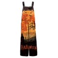 thumbnail image 5 of IYYVV Halloween Overalls Women Casual Loose Wide Leg Jumpsuits Summer Pumpkin Ghost Printed Baggy Rompers with Pockets Multicolor 2XL, 5 of 6