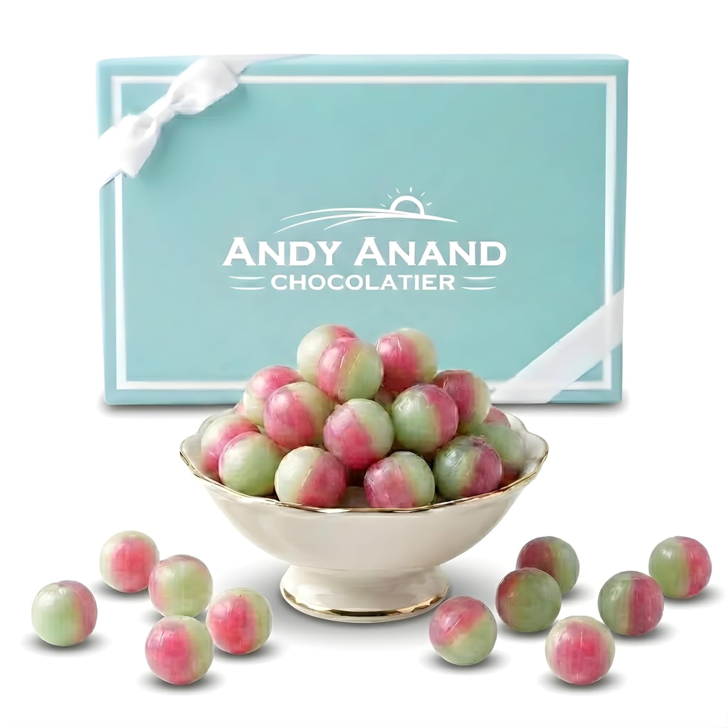 Andy Anand Sugar-Free Rosy Apple Hard Candy 25 Count European Copper-Kettle Boiled Gluten-Free Aspartame-Free Candy