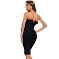 thumbnail image 2 of BEAUKEY Slash Feathers Sexy HL Bandage Dress Club Strapless Celebrity Knee Length Bodycon Black, 2 of 3