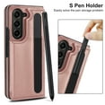 thumbnail image 5 of TECH CIRCLE for Samsung Galaxy Z Fold 5 Wallet Case with S Pen Holder, PU Leather Case with Card Slot Double Magnetic Clasp Kickstand Shockproof Protective Cover for Galaxy Z Fold 5 5G 2023,Rosegold, 5 of 9