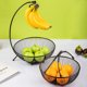 thumbnail image 2 of Cesta de fruta de hierro de 1 pieza, lavabo de fruta de doble capa, decoración de tipo europeo (negro), 2 of 4