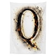 thumbnail image 3 of Ambesonne Q Monogram Tablecloth Rectangular Table Cover, Words Theme Illustration, 60"x84", Orange Black and Tan, 3 of 4