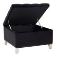 thumbnail image 5 of Costaelm Hank Square 29.5" Velvet Tufted Storage Ottoman, Black, 5 of 9