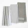 thumbnail image 3 of Arkwright Premium Weave Yarn Dyed Kitchen Towel Set (6 Pack), Cotton, 16x26, Grey and White, 3 of 5