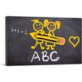 thumbnail image 1 of ARTCANVAS Kids Alphabet Drawing on Chalkboard School decor Canvas Art Print - Size: 60" x 40" (1.50" Deep) (3-Piece), 1 of 9