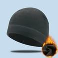 thumbnail image 5 of Warm Beanie for Men Women Cuffed Thick Fleece Winter Hat Elastic Skull Cap for Winter Outdoor Running Riding Skiing-Dark Gray, 5 of 8