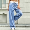 thumbnail image 4 of Dagugfen Sweatpants for Women Drawstring Straight Leg Elastic Waist Loose Fitted Breathable Casual Pants with Pockets(XXL,Sky Blue), 4 of 7