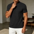 thumbnail image 6 of Mens Mock Neck T Shirts Short Sleeve Mock Turtleneck Undershirt Loose Fit Summer Casual Basic Tees Black, 6 of 8