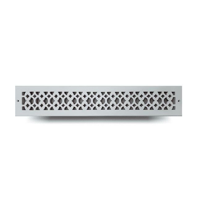 Air Return Grill 3″ X 24″ With Holes and Screws,Faceplate Size 5″ X 26″, Decorative HVAC Duct Cover, Cast Iron Powder Coated Repaintable Vent for Walls,Ceilings, Floors – Tudor Mushroom Design VR 100