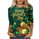 thumbnail image 3 of TaTaai St. Patrick's Day Women's Casual Print Round Neck 3/4 Sleeve T-Shirt Loose Top Gift, 3 of 5