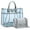 Blue, variant on MKP Women Large Clear Tote PVC Purse Ladies Top Handle Shoulder Handbag Transparent Satchel 2 Pcs Bag Set