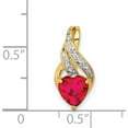 thumbnail image 4 of 14K Yellow Gold Diamond And Created Ruby Polished Heart Pendant Made In India pm5277-ru-001-ya, 4 of 5
