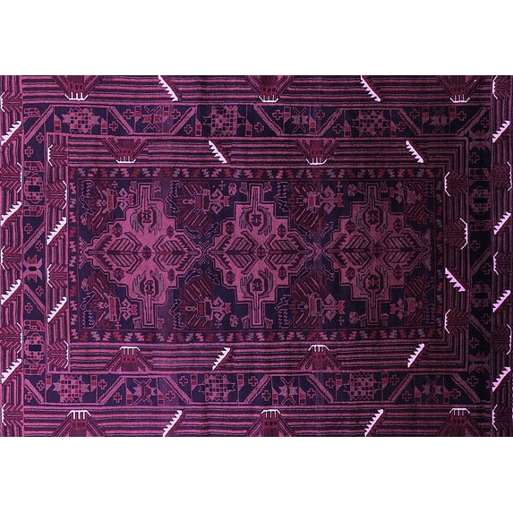 Ahgly Company Indoor Rectangle Oriental Purple Industrial Area Rugs, 4' x 6'