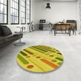 thumbnail image 3 of Ahgly Company Indoor Round Patterned Rubber Ducky Yellow Area Rugs, 6' Round, 3 of 6