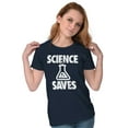 thumbnail image 4 of Science Saves Nerdy Scientist Geek Womens Fitted Plus Size Graphic Tee Brisco Brands 2X, 4 of 5