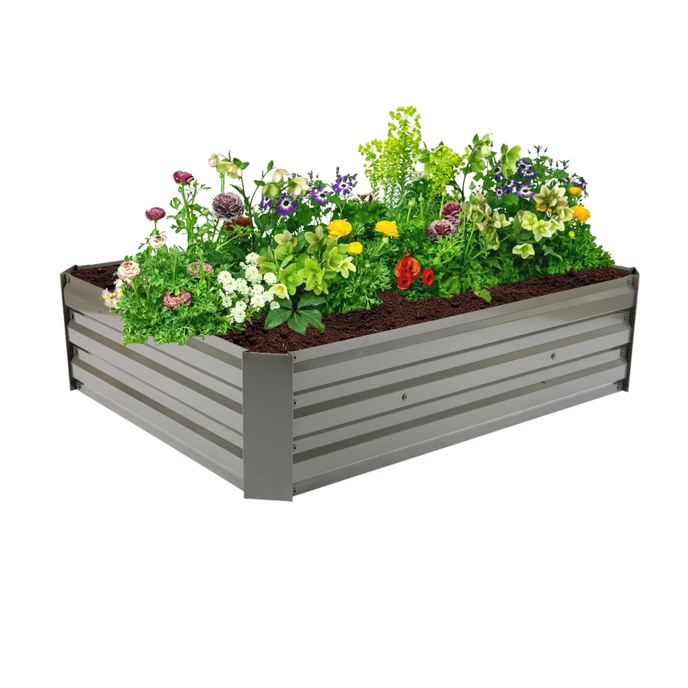 Private Jungle 122*92*31Cm Iron Planting Frame Raised Garden Bed Galvanized Planter Box Anti-Rust Coating Planting Vegetables Herbs and Flowers,Coffee Color Private Jungle 122*92*31Cm Iron Planting Frame Raised Garden Bed Galvanized Planter Box Anti-Rust Coating Planting Vegetables Herbs and Flowers,Coffee Color