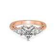 thumbnail image 3 of 3 Carat IGI Certified Heart Shape Lab Grown Diamond Engagement Ring | 14K Rose Gold | Leona Three stone Side Pear Shape Lab Diamond Ring | FG-VS1-VS2 Quality Friendly Diamonds, 3 of 5