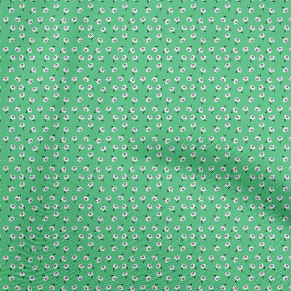 oneOone Cotton Poplin Sea Green Fabric Florals Craft Projects Decor Fabric Printed By The Yard 42 Inch Wide