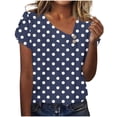 thumbnail image 2 of mfyjkho Tops Para Salir, Camiseta Informal Holgada De Manga Corta Con Botones Y Estampado Para Mujer Tops Para Salir Para Mujer L, 2 of 7