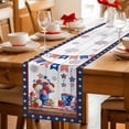 thumbnail image 5 of Independence Day Table Runner 72 Inches, American Flag Star Floral Gray Wood Bed Runner Dresser Scarves Tabletop for Indoor Outdoor Parties/Ceremony/Banquet, 16" x 72", 5 of 9