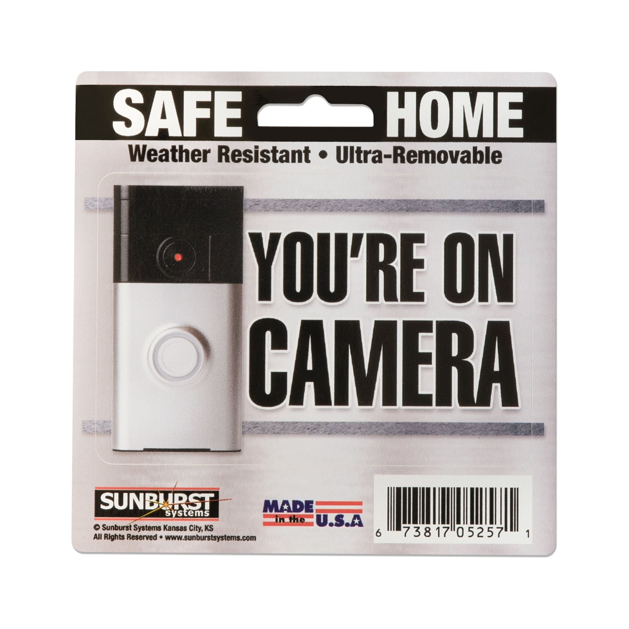 (2 pack) Sunburst Systems 5" x 5" Silver Vinyl You're On Camera Decal Sticker