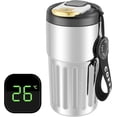 thumbnail image 1 of Taza de café aislada con pantalla de temperatura 450 ml de café aislado con asa a prueba de fugas, taza de café aislada de acero inoxidable, tazas calientes y de café Tr, 1 of 4