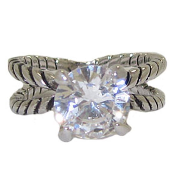 Simulated Diamond Cable Designer Ring wholesale