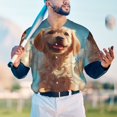 thumbnail image 5 of Vsdgher Cute Angel Winged Dog Mens T-Shirts Baseball Vintage Fashionable Lightweight Casual Crew Neck Slim Fit with Long Sleeves-X-Large, 5 of 7