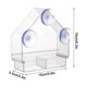 thumbnail image 3 of Comedero para pájaros transparente con ventosas superfuertes bandeja extraíble recargable resistente a la intemperie JFHHH pequeña, 3 of 4
