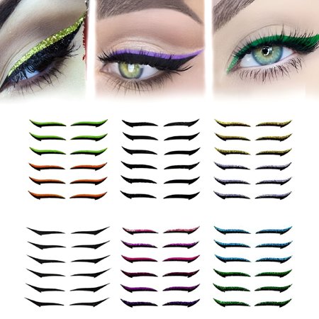 RAGUPEL 2026 New 6 Pairs Reusable Eyeliner Stickers Makeup, Invisible Self-Adhesive, Double Eyelid Tape Eye Line Strip Sticker, Easy to Use and Reusable Eyelid Line Stick
