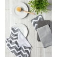 thumbnail image 5 of Contemporary Home Living Set of 4 Gray and White Chevron Rectangular Dishtowels 19", 5 of 6