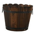 thumbnail image 4 of Colaxi Wood Barrel Planter Flower Holder Rustic Versatile Flowerpot Plant Container for Gardening Lover Patio Backyard Indoor Plants, 4 of 8