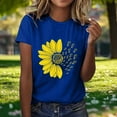 thumbnail image 5 of Haivin Women's Casual T-Shirt, Loose Fit with Daisy Print, Short Sleeve Round Neck Top for Summer and Daily Wear, 5 of 5