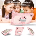 thumbnail image 3 of ELEHOLD 3-Layer Shockproof Case For Samsung Tab S6 Lite 10.4" (2019), Rugged Cover with 360° Rotating Kickstand, Wrist Strap, Detachable Shoulder Strap, Rose Gold, 3 of 7