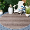thumbnail image 2 of SAFAVIEH Courtyard Robert Striped Indoor/Outdoor Area Rug, Light Beige/Light Brown, 6'7" x 6'7" Round, 2 of 8