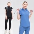 thumbnail image 3 of Medical Nurse Scrubs Set Short Sleeve Unisex Work Uniform with Pockets for Clinical Practice, 3 of 10