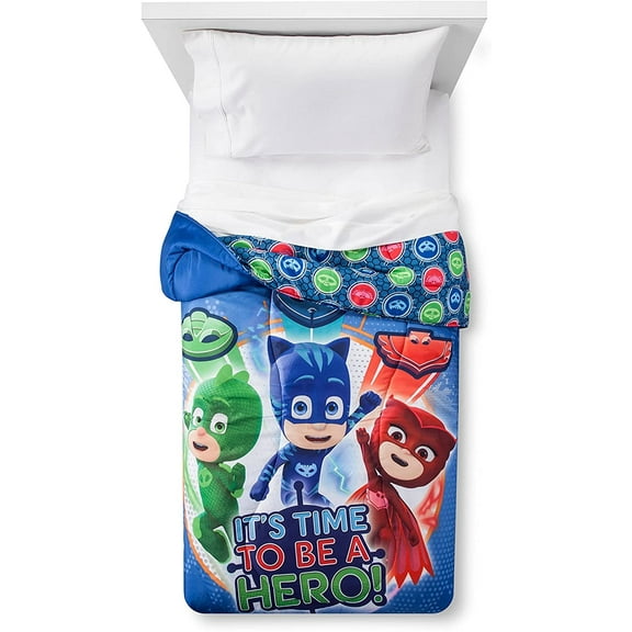 PJ Masks Kids Hero Time Reversible Microfiber Comforter, Twin Bed