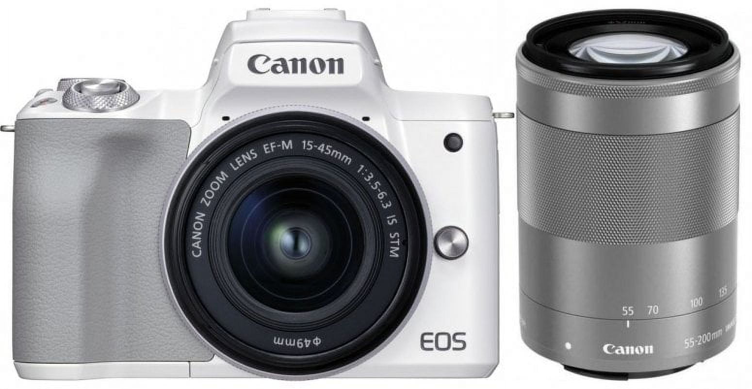 Canon EOS Kiss M/M50 Mark II (White) + EF-M 15-45mm & EF-M 55