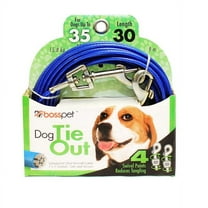 Medium Dog Tie Out Vinyl Coated Outdoor Cable Restraint Holds 35lbs Pick Length (30ft)
