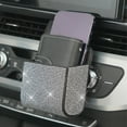 thumbnail image 1 of Organizador de salpicadero de coche - Caja colgante de cuero para móvil, gafas y tarjetas, patrón de diamante, 11x9x8x5,8cm, 1 of 6