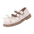 thumbnail image 2 of YHAJDS Girls Bow Sandals Low Heel Solid Color Soft Sole Princess Casual Shoes, 2 of 5