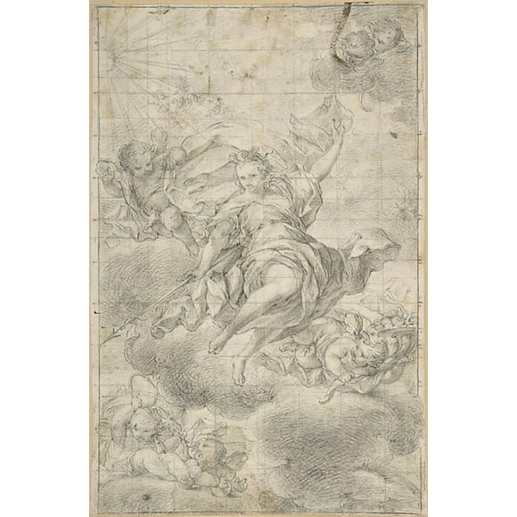 Design for a Ceiling Painting Poster Print by Anonymous, Italian, first half of the 18th century (18 x 24)