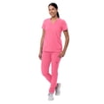 thumbnail image 5 of Adar Addition Go-Basic Scrub Set For Women - Slim V-Neck Scrub Top & Skinny Cargo Scrub Pants - A9200 - Azalea Pink - S, 5 of 7