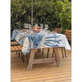 thumbnail image 3 of Outdoor Tablecloth with Umbrella Hole for Patio/Picnic/Party, Blue Turtle Coastal Waterproof Table Cloth Rectangle Table Cover Washable, Beach Coral Nautical Starfish Sea Eucalyptus Retro (60"x 102"), 3 of 8