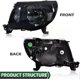 thumbnail image 4 of Headlights Assembly Compatible with Toyota Tacoma 2005 2006 2007 2008 2009 2010 2011 Bumper Headlamp Smoke lens Black Housing Cl, 4 of 5