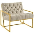 thumbnail image 2 of Modway Bequest Fabric Upholstered Gold Stainless Steel Accent Chair, Multiple Colors, 2 of 4