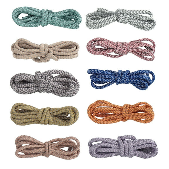 PBPBOX 10 Pairs Round Shoelaces for Sneakers Assorted Color Reflective Durable Long Time Use Casual Wear