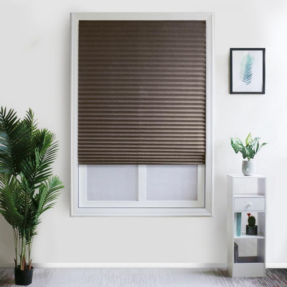 Easy to Cut Black, 23.6 x 59.1 in Temporary Cordless Blinds Light Filtering Fabric Pleated Fabric Shade No Drilling Temporary Pleat Paper Blinds Window Shades for Windows 
