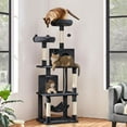 thumbnail image 2 of PRZL Cat Tree, 70.5in Climbing Tower for Indoor Cats, Multi-Level Kitten Condo with Scratching Post, Pet Activity Center w/Plush Perches & Hammock & Dangling Ball, Black, 2 of 18