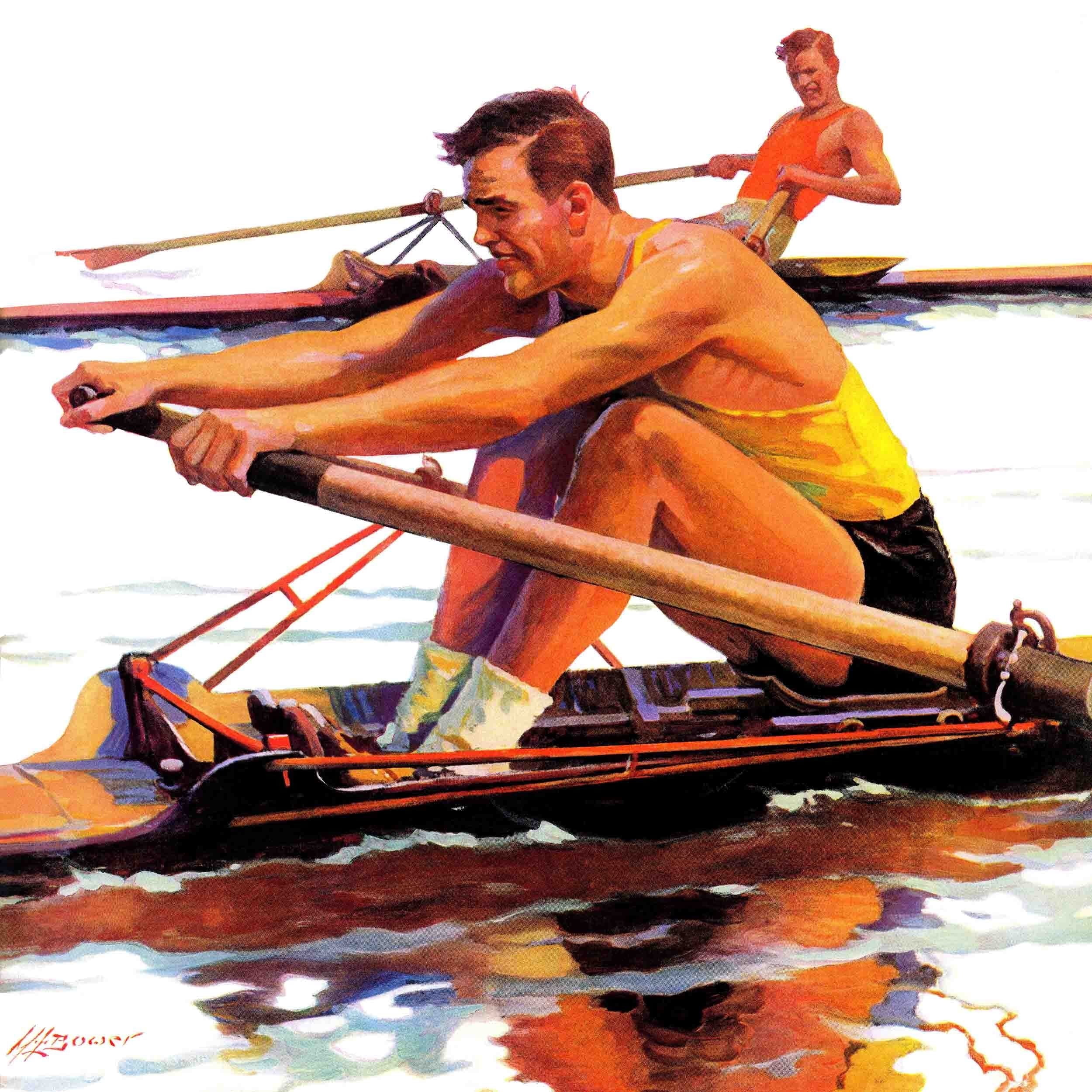 Marmont Hill Sculling Race by Maurice Bower Painting Print on Canvas